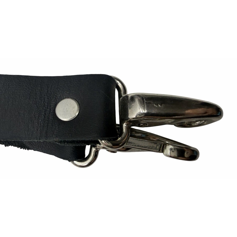 Harley-Davidson Black Leather Barrel Bag Purse Handbag w/ Shoulder Strap - Picture 11 of 16